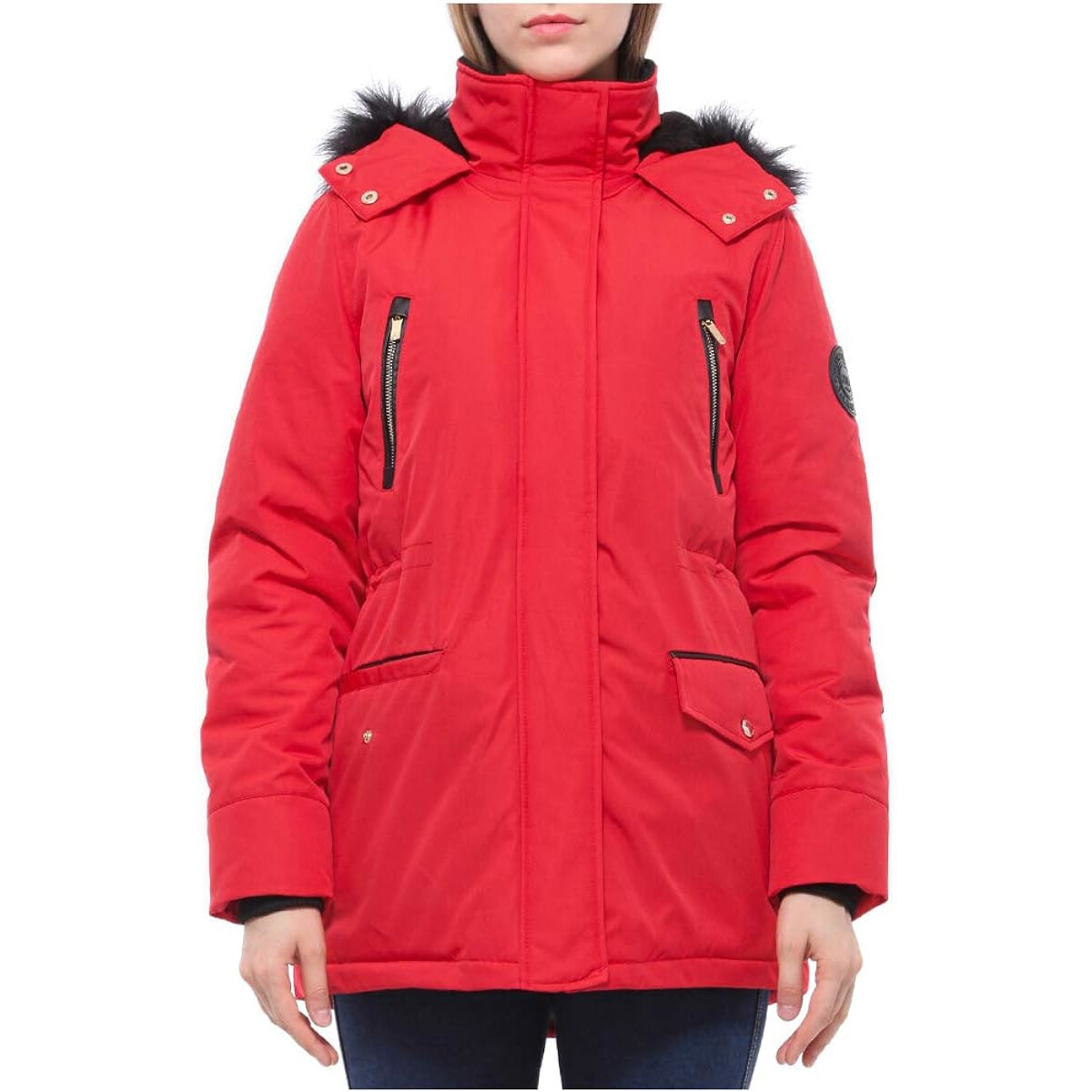 

Парка Rokka&Rolla Water Resistant Hooded Faux Fur, красный
