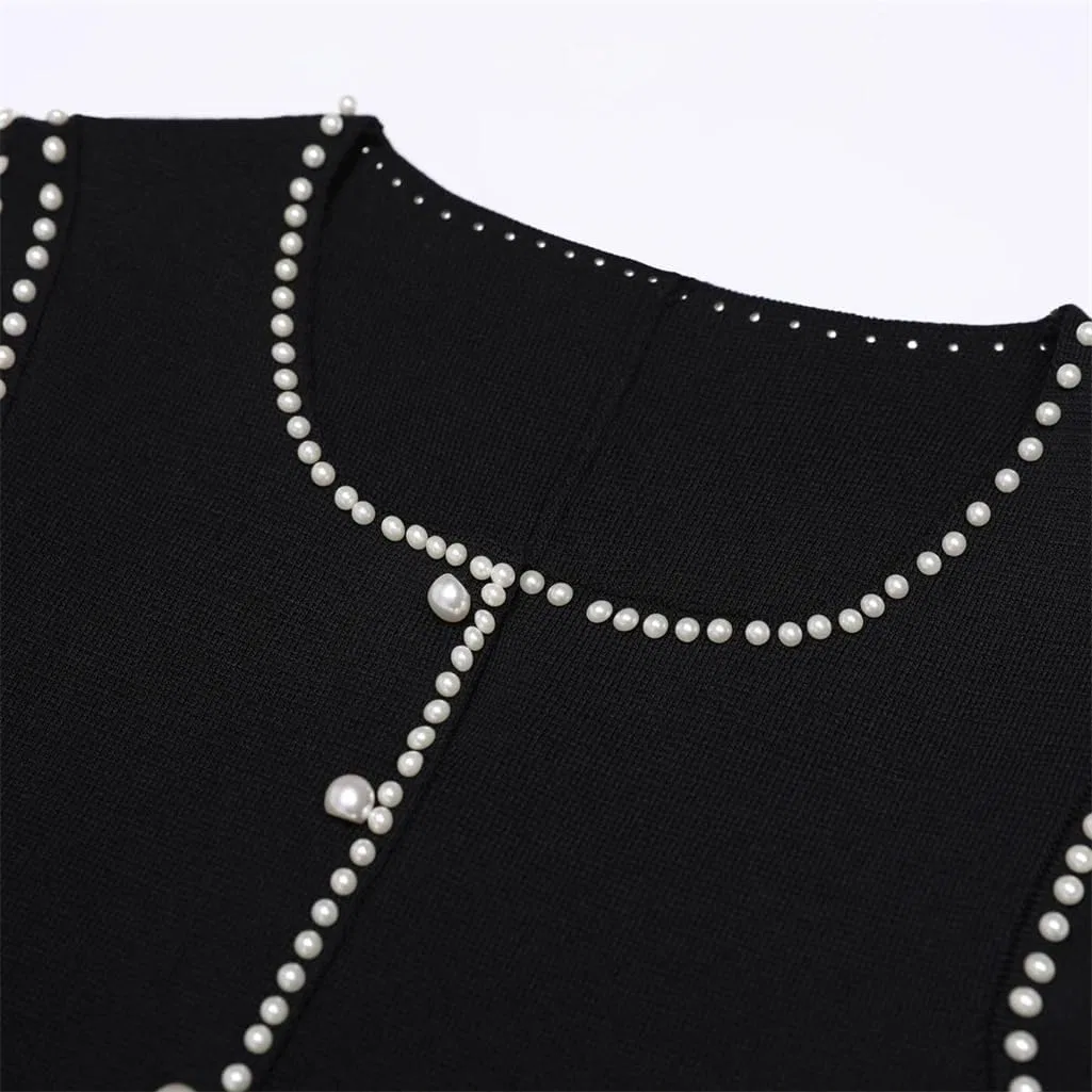 Женский комплект из вязаного топа и платья без рукавов, Black Cardigan — фото 3