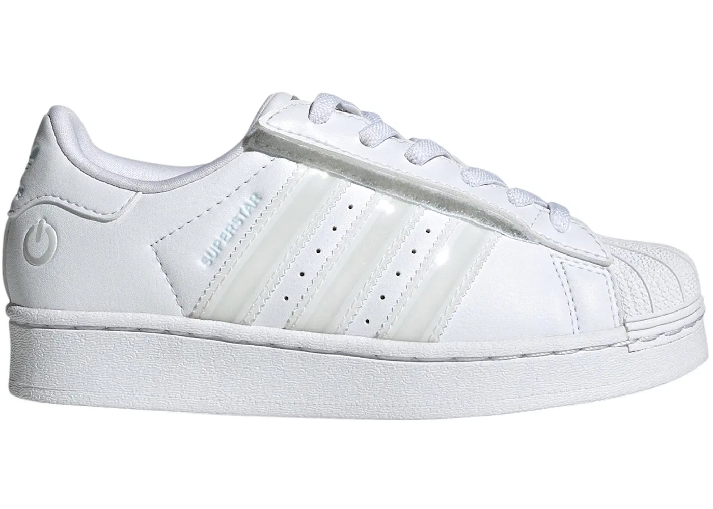 Детские кроссовки для мальчиков с LED-подсветкой Adidas Superstar LED Lights Comfort Closure, Cloud White