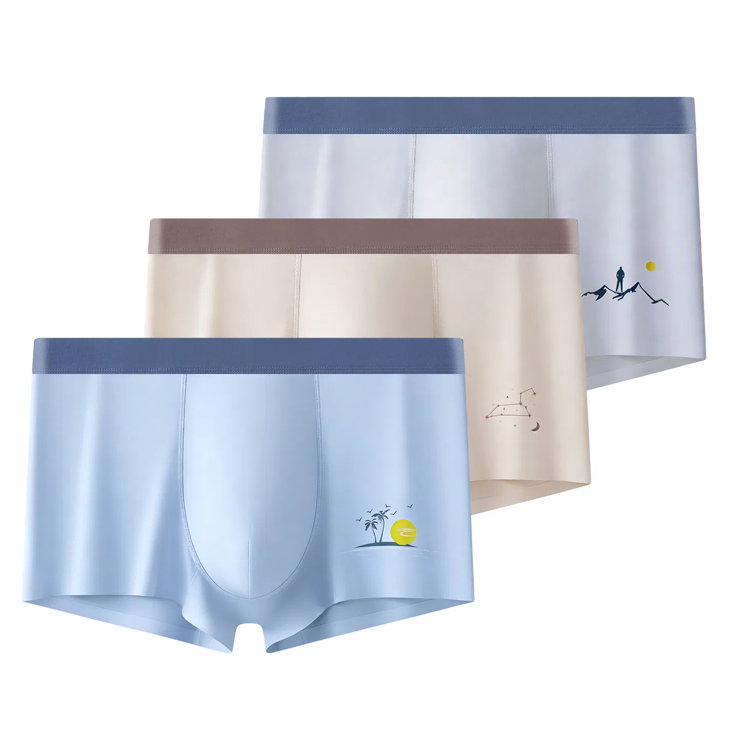 Детские трусы-боксеры для мальчиков хлопковые набор 4 шт Red Bean, Light Grey Apricot Light Green Light Grey — фото 3