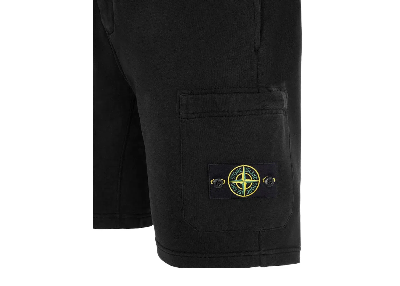 Мужские шорты из хлопкового флиса Stone Island, Black — фото 3