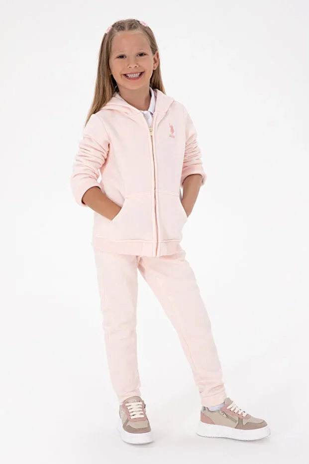 Детские спортивные штаны для девочек прямого кроя U.S. Polo Assn., Light Pink — фото 2