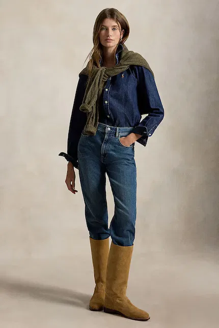 Рубашка джинсовая модель Polo Ralph Lauren, синий — фото 3