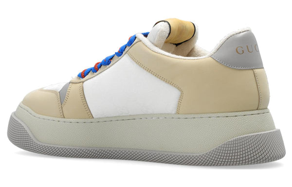 Кроссовки screener gg leather sneakers 'white beige grey' Gucci, белый — фото 4