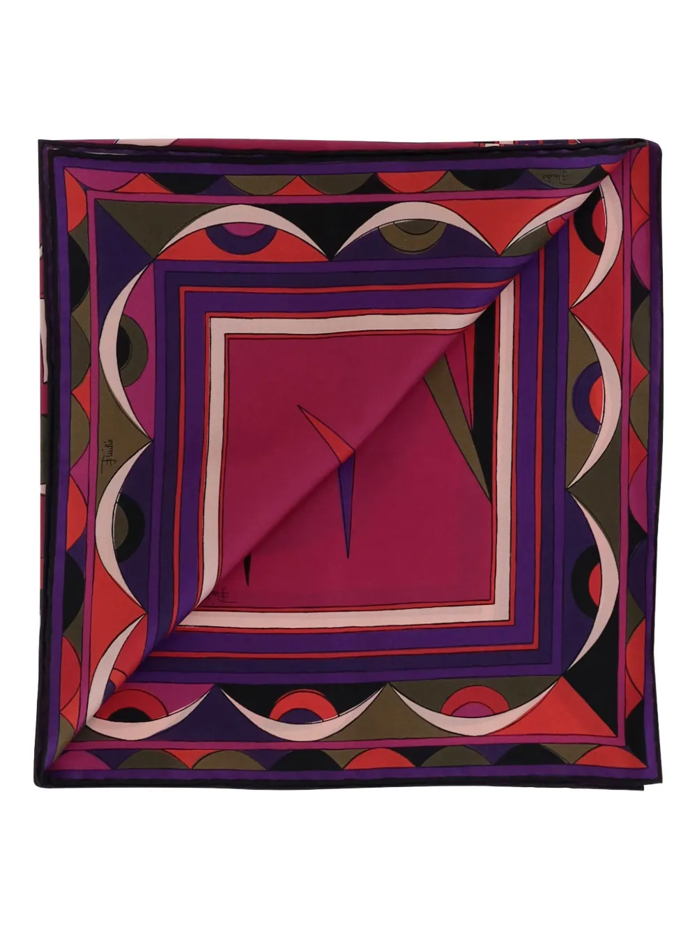 

Шелковый шарф с геометрическим принтом PUCCI, красный