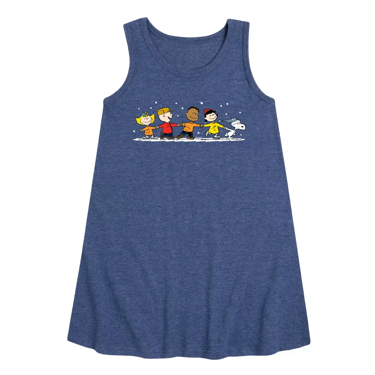 Детское платье-трапеция без рукавов Peanuts Group Skate, Heather Navy
