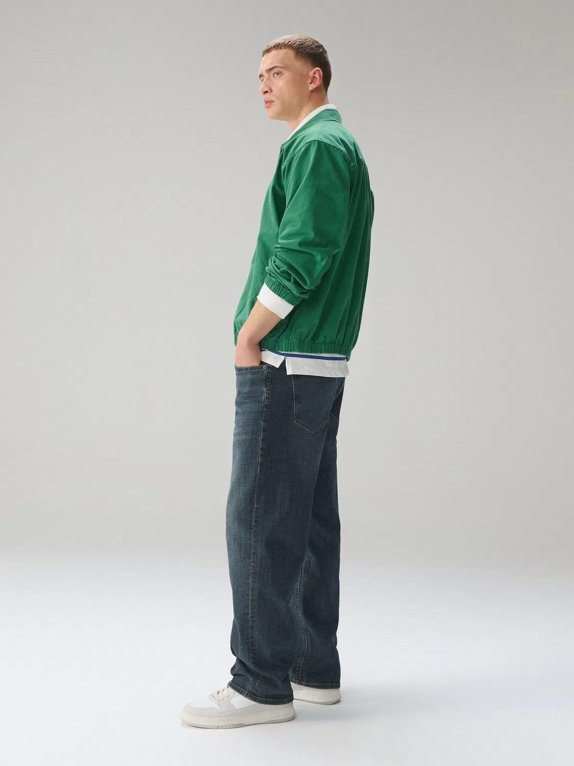 Джинсы Relaxed Fit с вытяжкой Next, Blue/Green Tint Crosshatch — фото 3