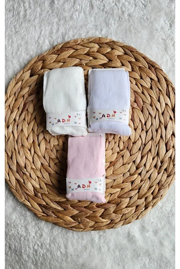 Детские носки для новорожденных хлопковые 3-предметные Basics Efilaccessories, White, Pink, Cream — фото 2