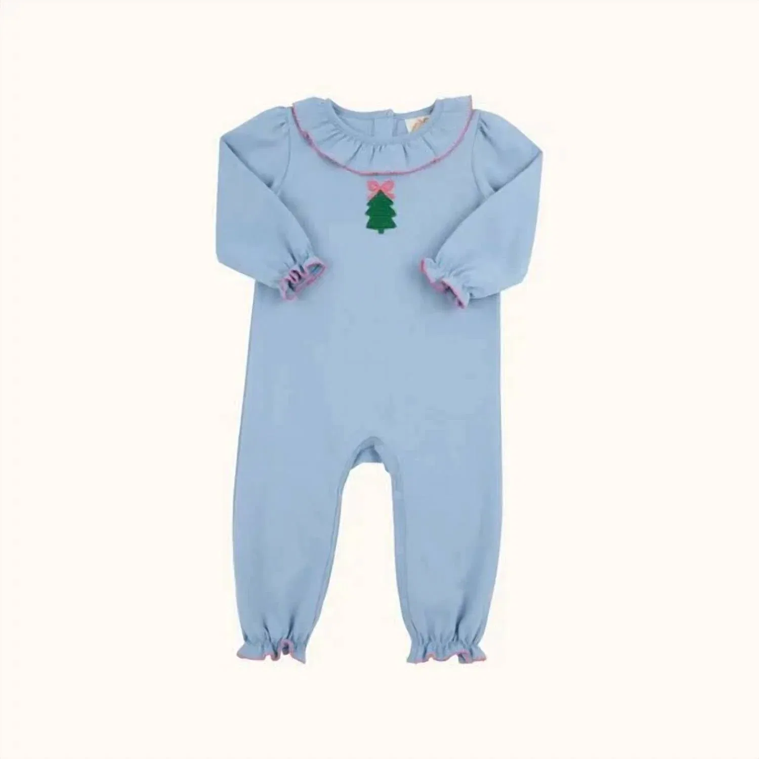 Детский боди-комбинезон с оборками Ramona Ruffle The Beaufort Bonnet Company, Barrington Blue + Tree