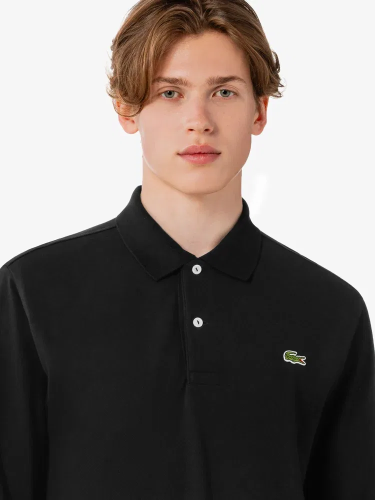 Футболка с длинным рукавом French Regular Fit Basic LACOSTE, Black — фото 2