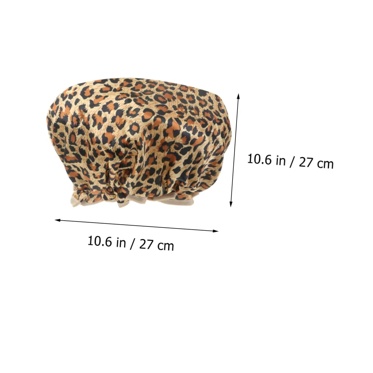 Двойная шапочка для душа из полиэстера и PEVA, 2 шт, PAMINGONO, 27 см, Leopard — фото 4