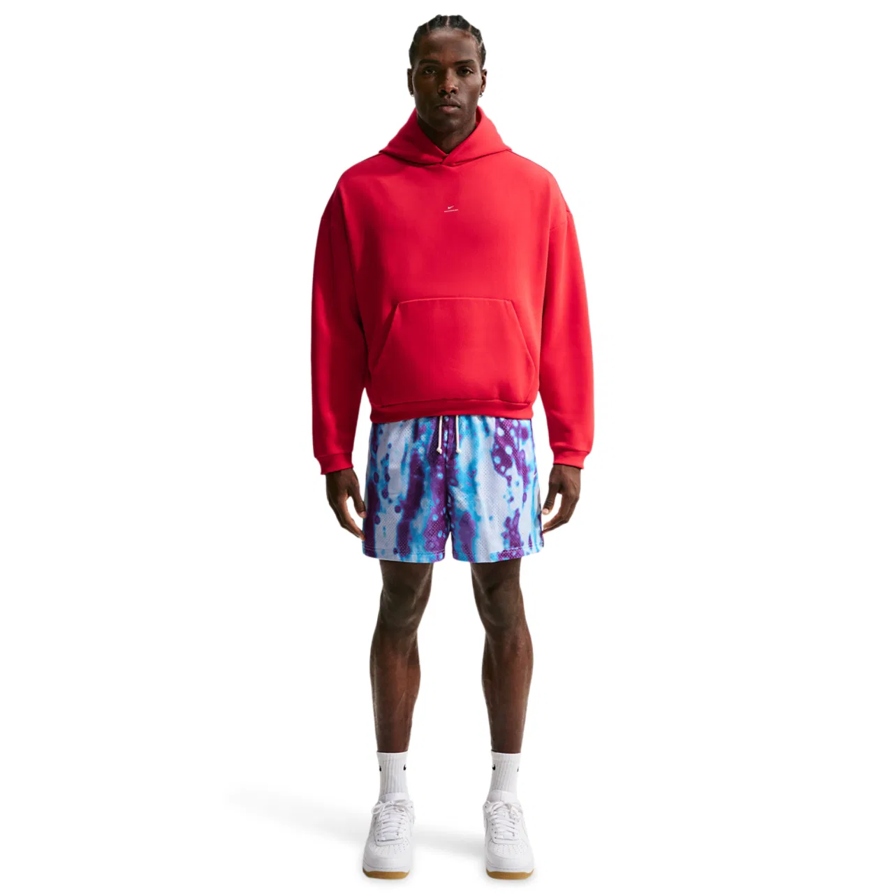 Мужское худи Standard Issue Brushed Pullover Nike, цвет Pale Ivory/University Red — фото 3