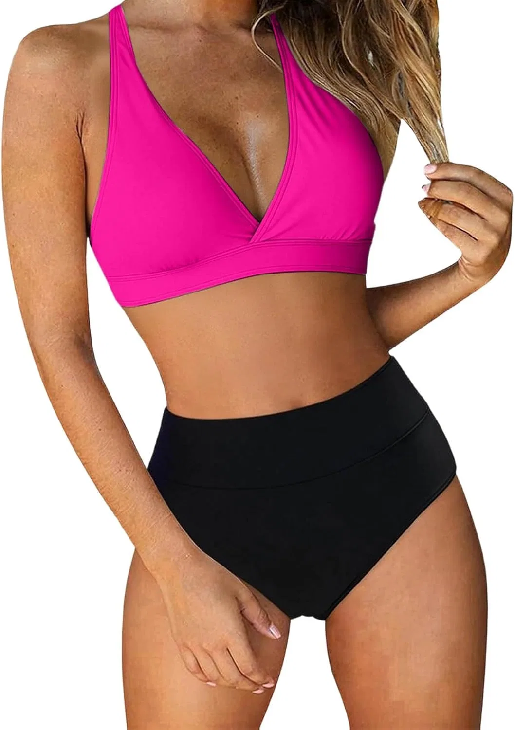 Женский бикини-сет с контрастным дизайном, White