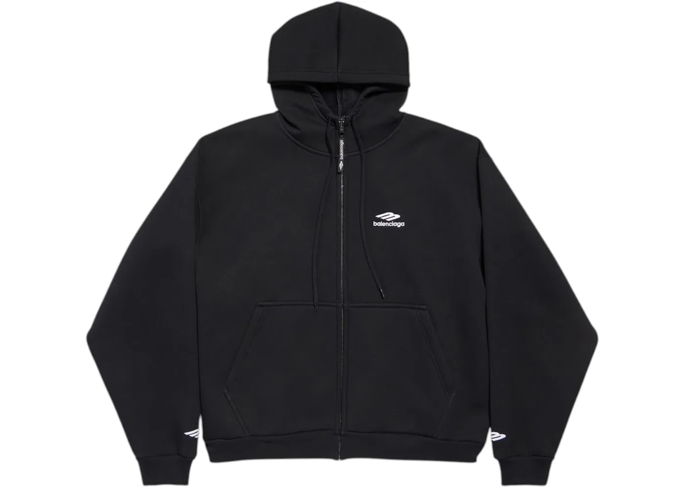 Мужская худи с длинным рукавом Balenciaga, Washed Black/White