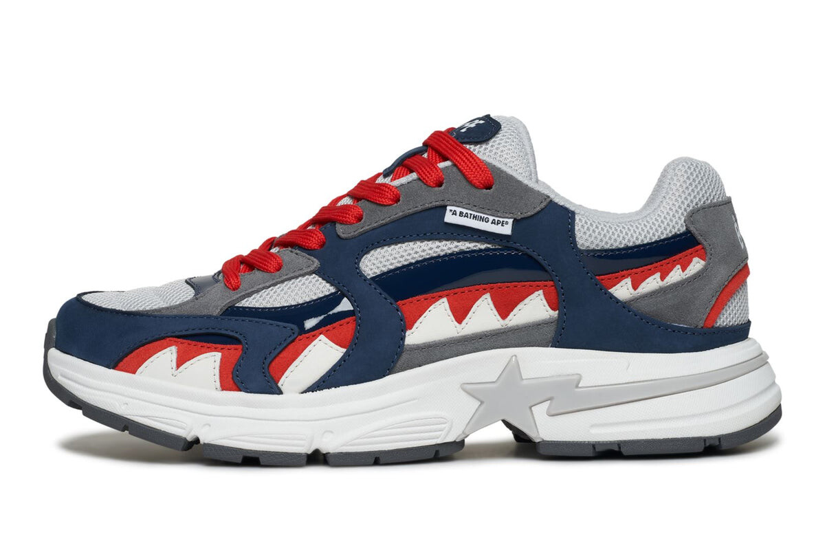 Кроссовки Bape Shark Sta M1 Country Pack - France, темно-синий/белый/красный — фото 3