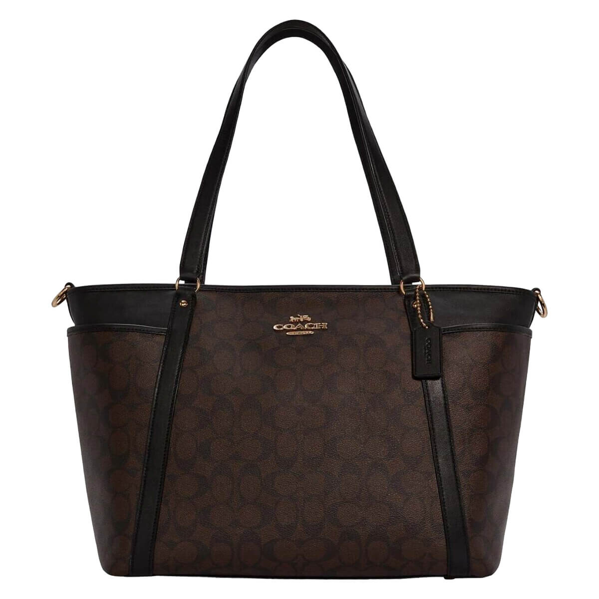 

Сумка Coach Outlet Baby Bag in Signature Canvas, темно-коричневый/черный