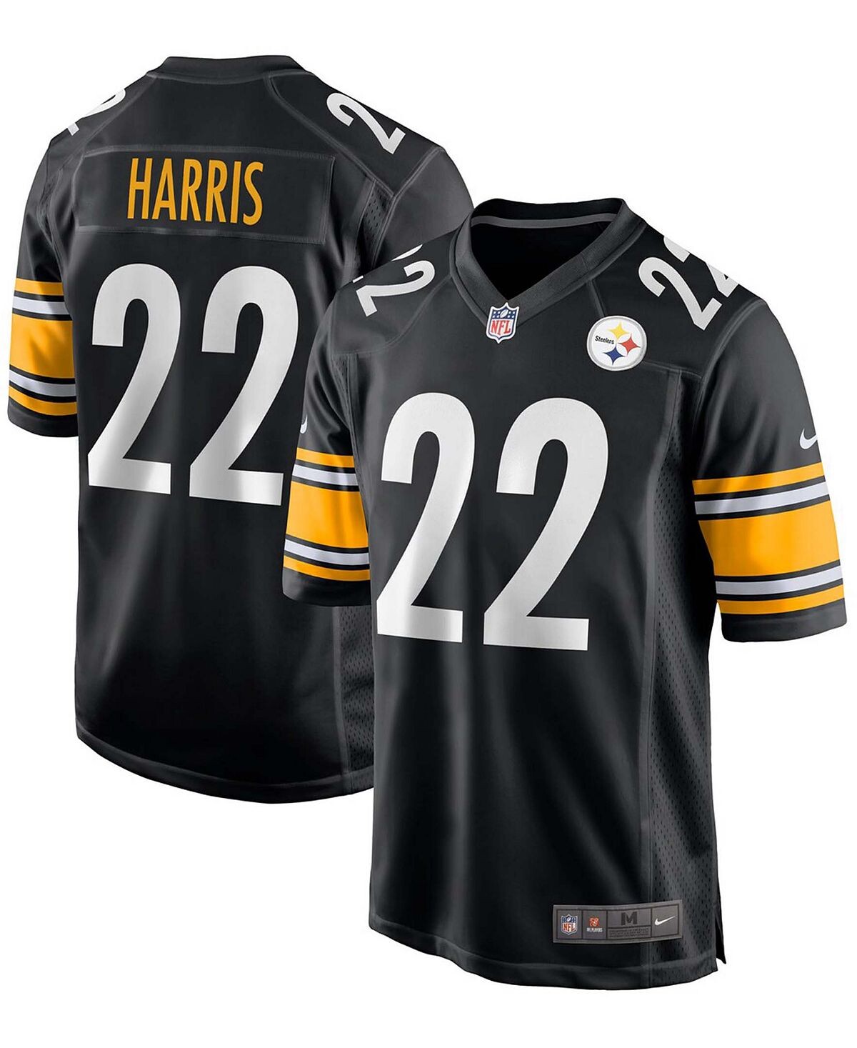 

Мужская футболка najee harris black pittsburgh steelers 2021 draft first round game jersey Nike, черный