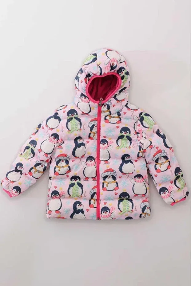 Детское зимнее пальто для девочек с принтом Animal Print Dipmoda, Multicolor — фото 3