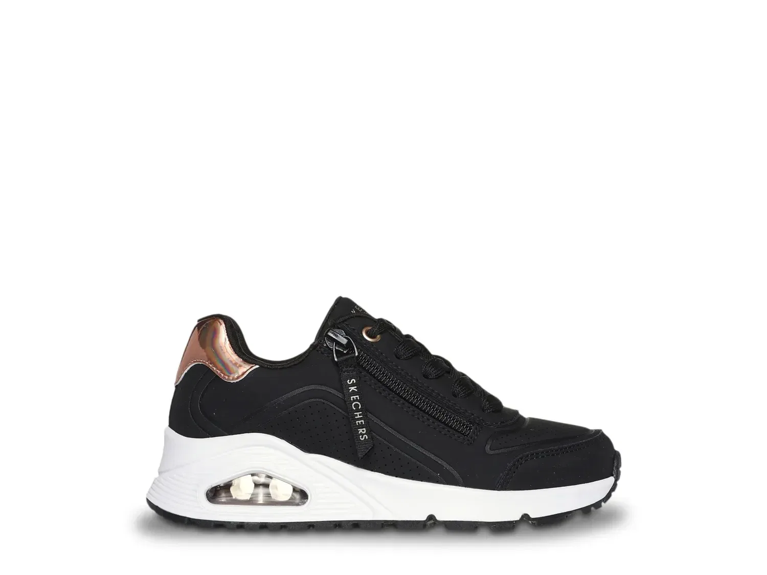 Кроссовки с голографической отделкой Street Uno Gen1 Skechers, Black/Rose Gold — фото 3