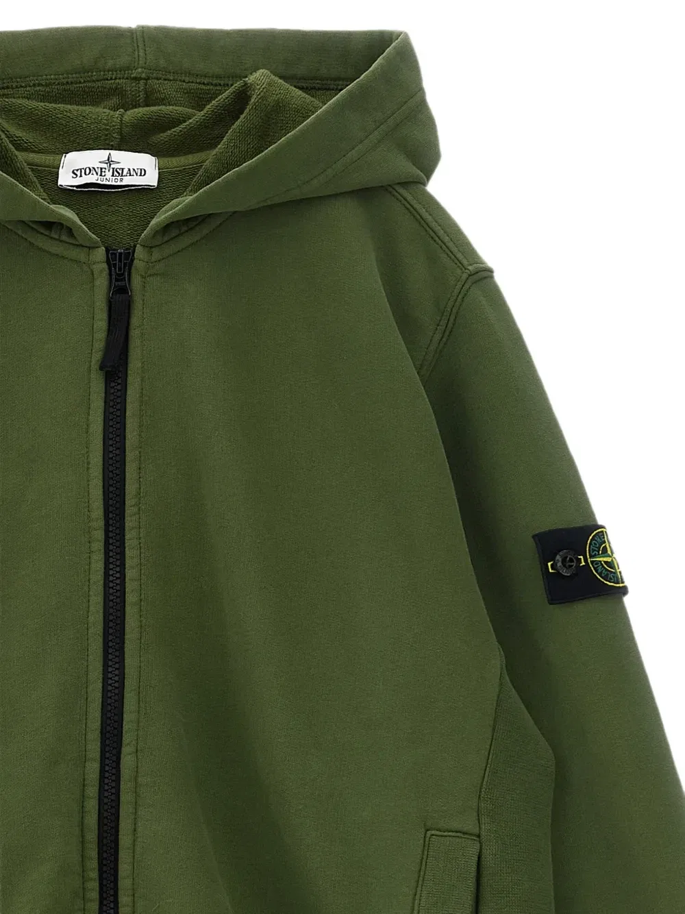 Толстовка с эмблемой компаса Stone Island Junior, зеленый — фото 3