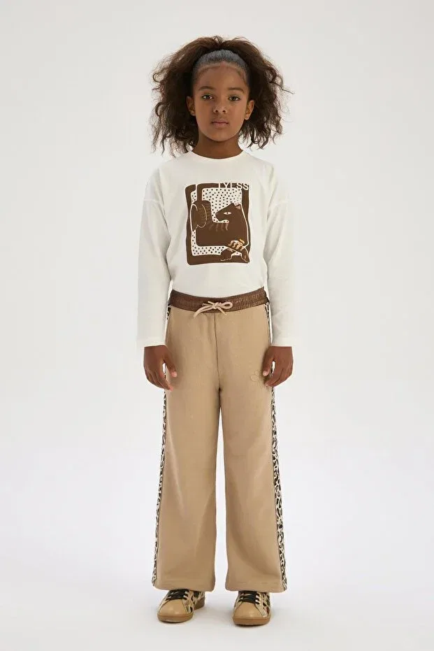 Детские спортивные штаны для девочек хлопковые Tyess, Brown