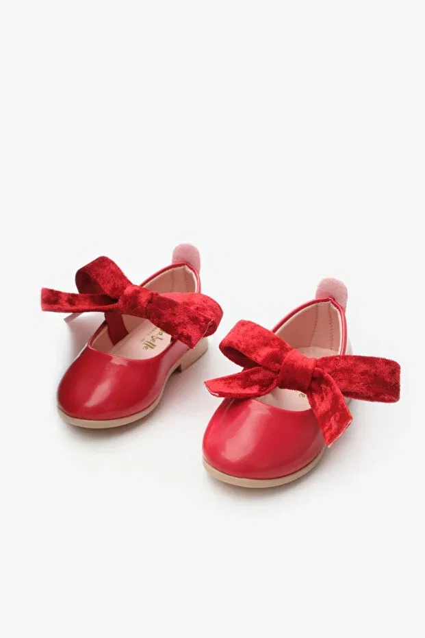 Детские туфли для девочек с бантом Le Mabelle, Red
