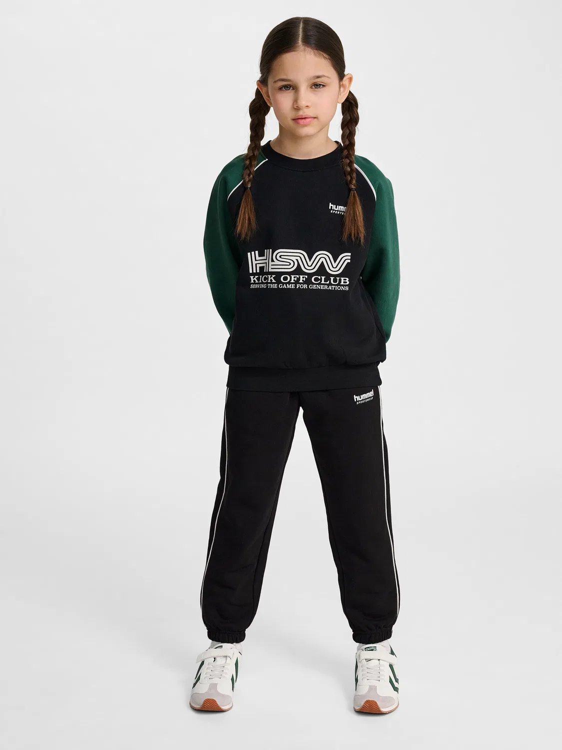 Детский оверсайз свитшот с длинным рукавом и круглым вырезом Hmljr Oversized Hummel, Темно-зеленый — фото 4