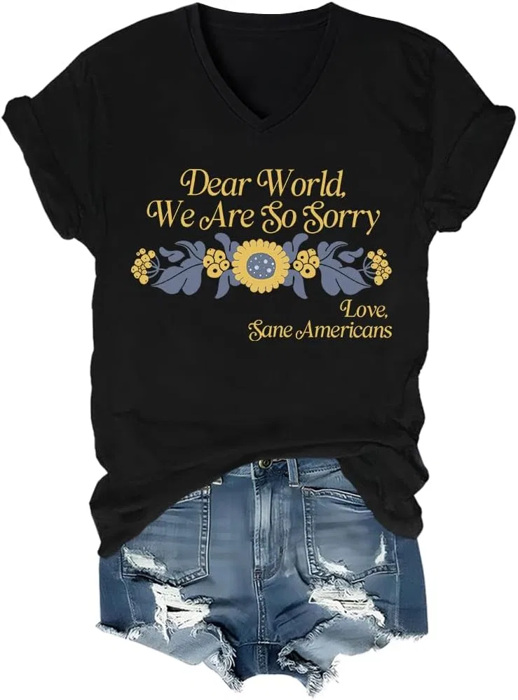 Мужская футболка с принтом Dear World We are So Sorry, Black Vn