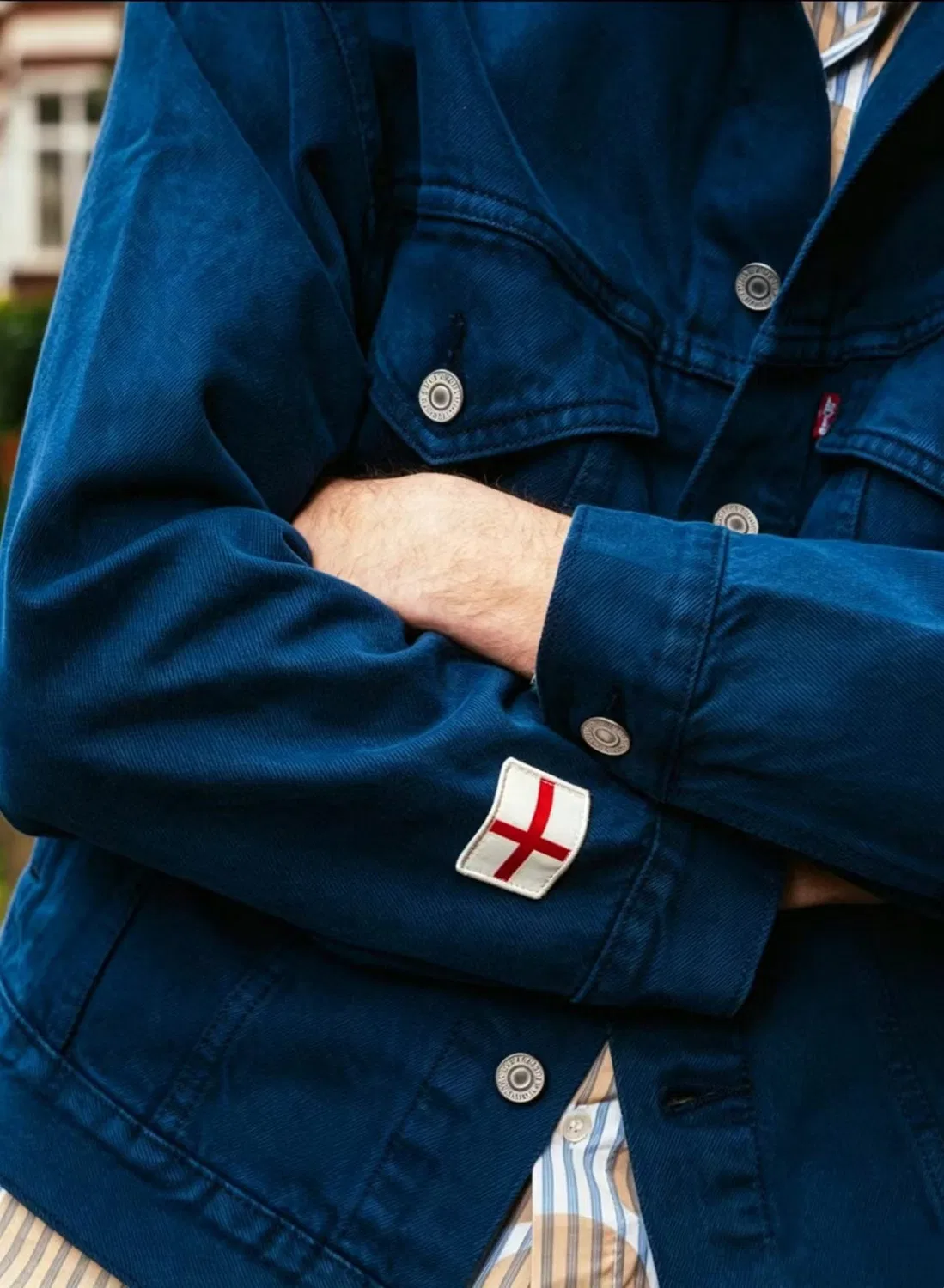 Джинсовая куртка с вышивкой England Three Lions унисекс Levi'S, синий — фото 2