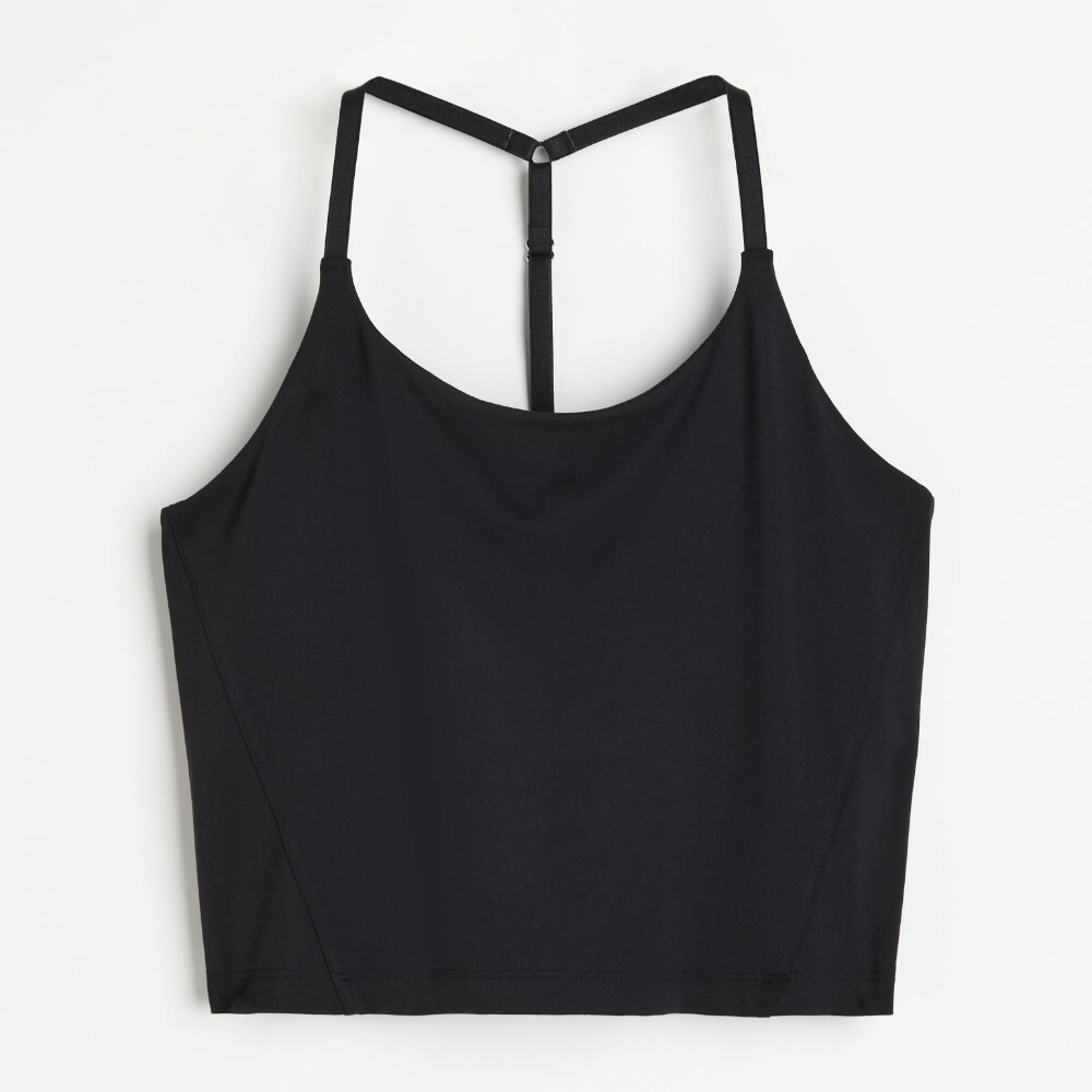 

Спортивный топ H&M SoftMove Cropped Tank, черный