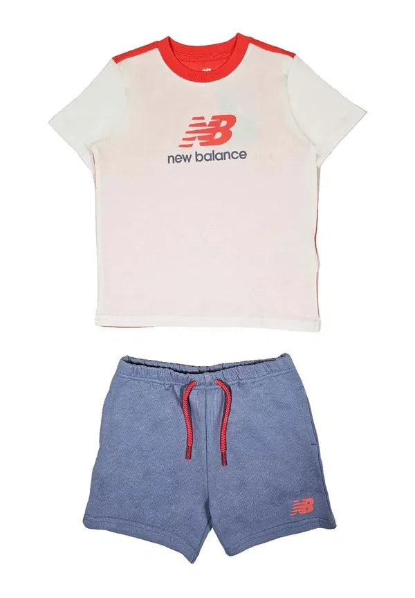 Комплект из футболки и брюк с принтом New Balance, Bianco Corallo Celeste, белый
