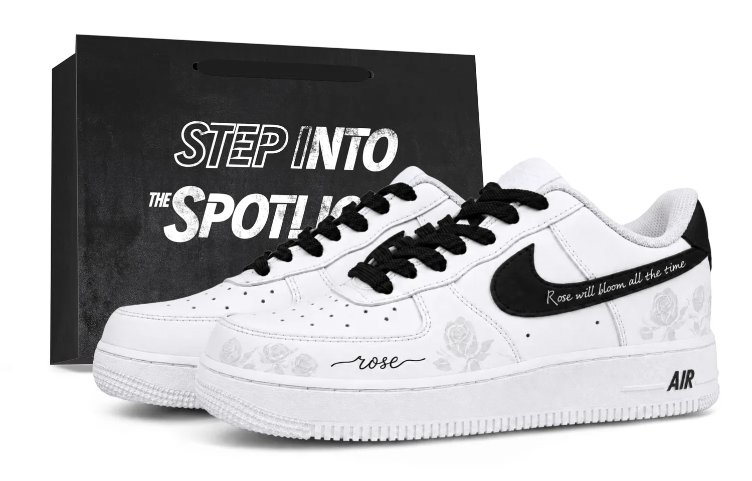 Детские кроссовки для скейтбординга с принтом Rose Limited Nike, Black White