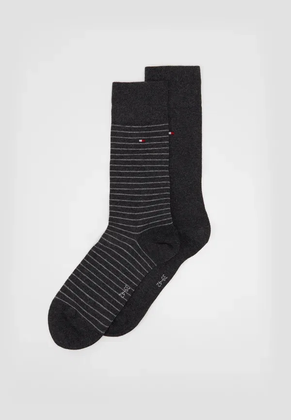 Носки 2 шт, дышащие, Stripe sock 2 pack, Tommy Hilfiger, антрацит