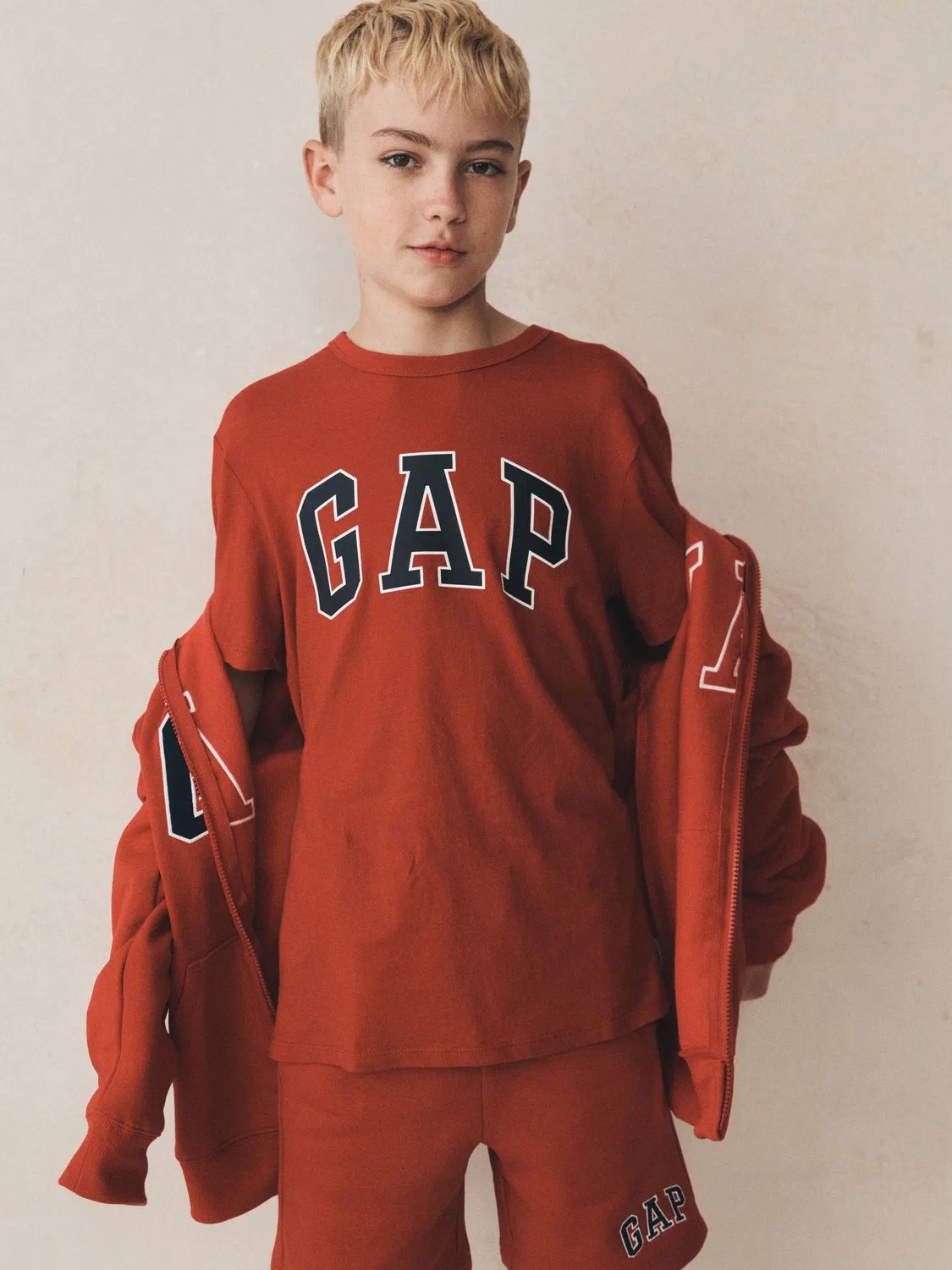 Футболка с коротким рукавом, логотип Vintage Gap, красный — фото 2