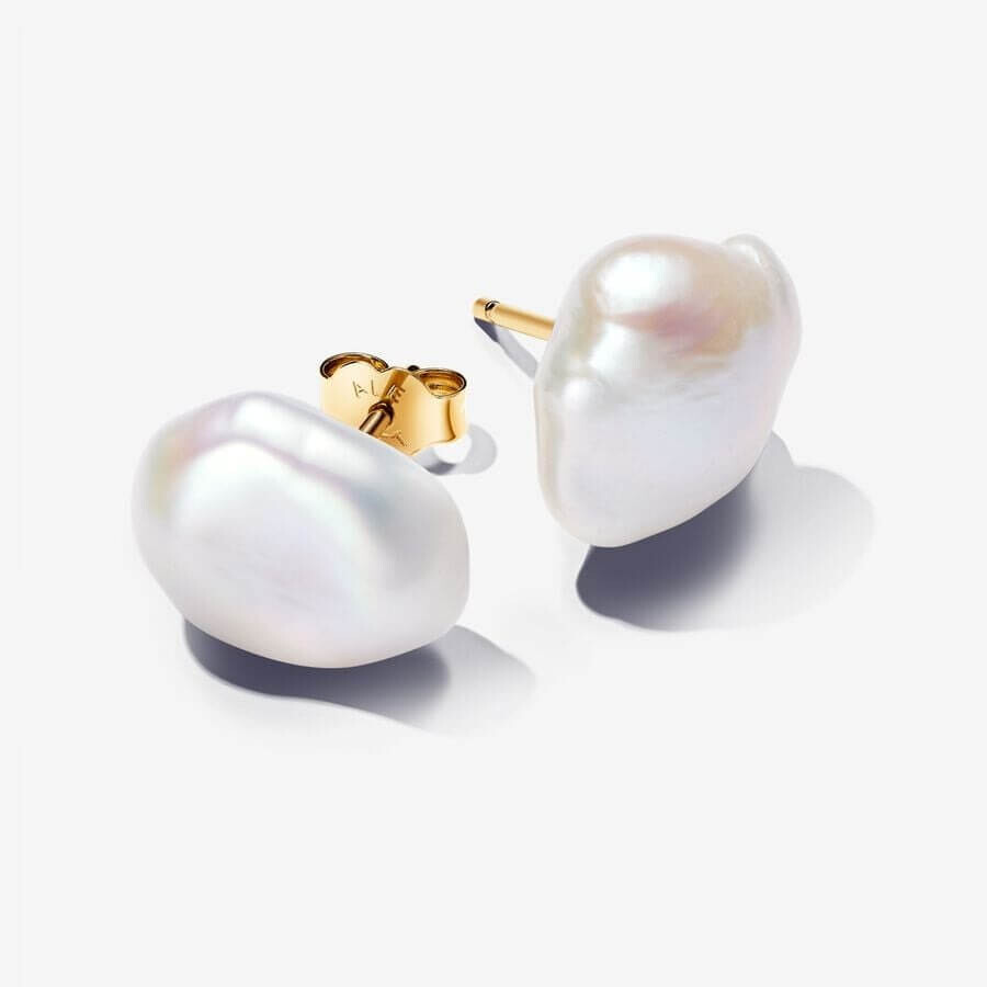 

Серьги-гвоздики Pandora Essence Baroque Treated Freshwater Cultured Pearl, золото
