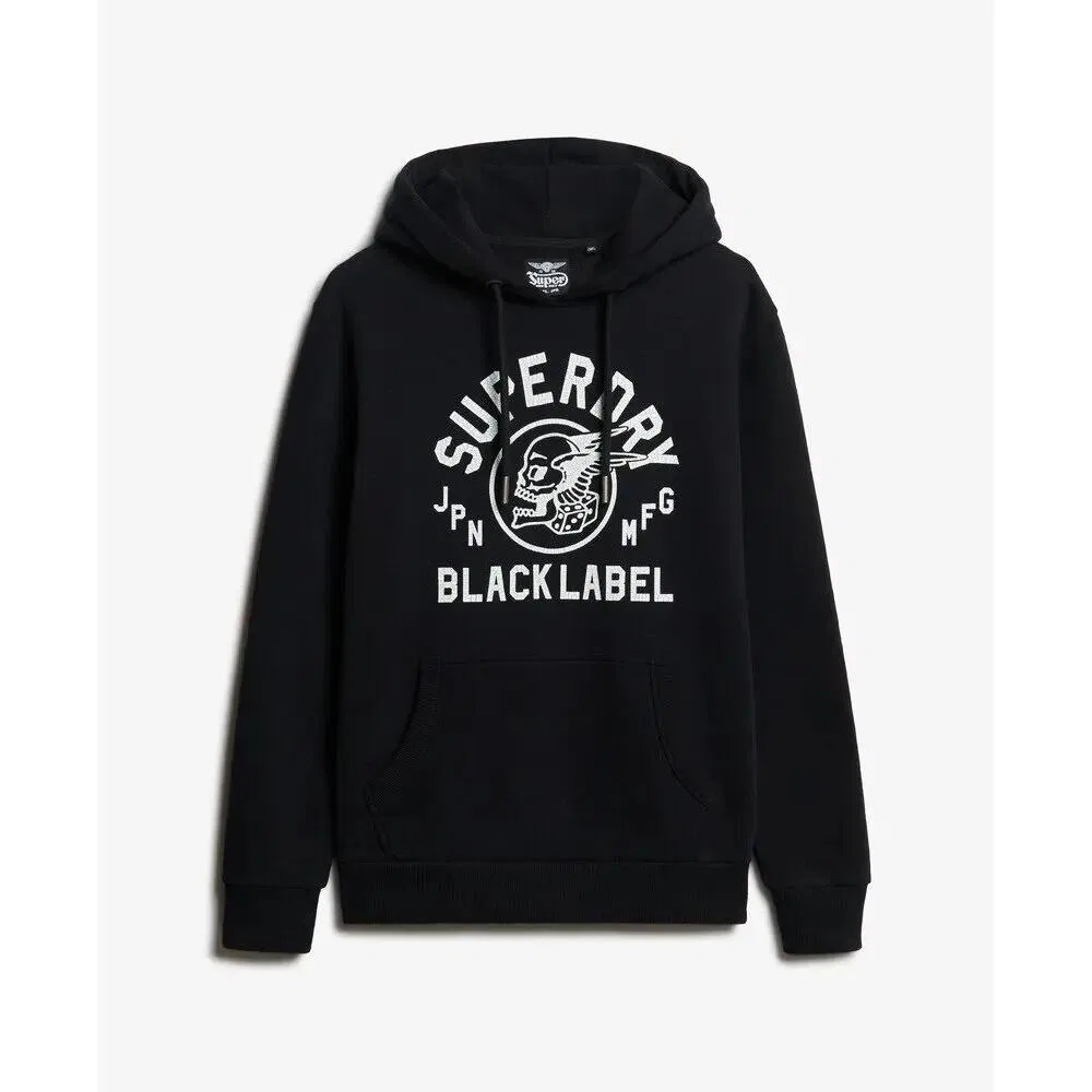 Мужское худи с принтом Superdry, Черный
