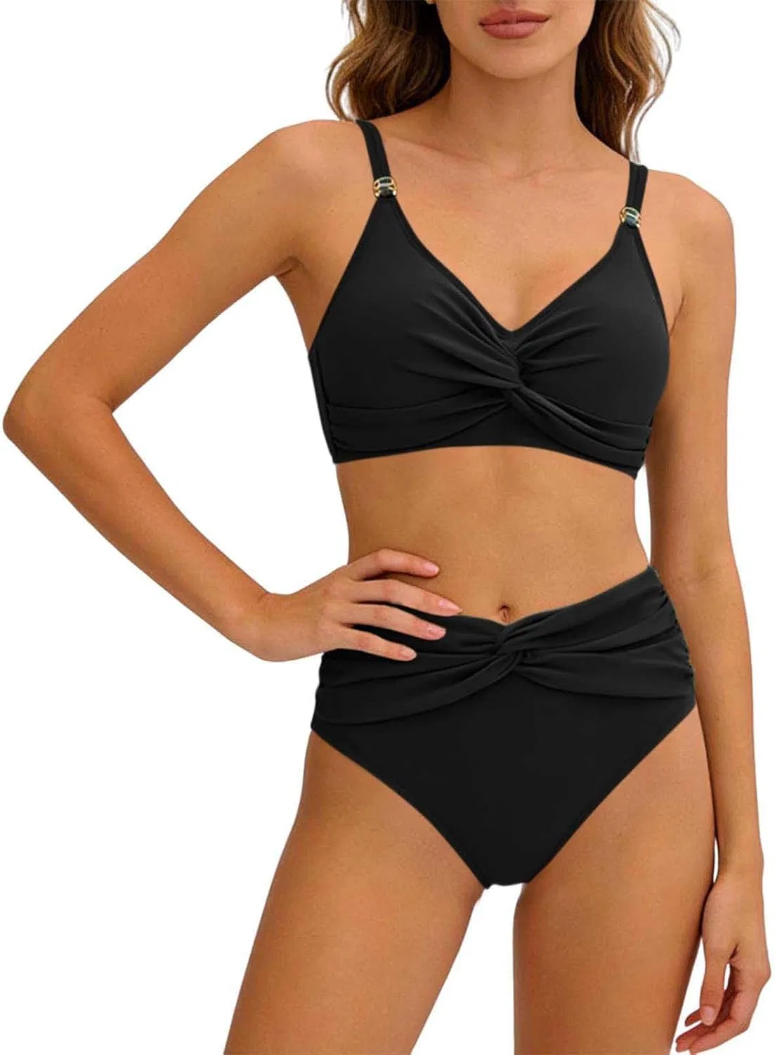 Женский купальный костюм с высокой талией Bathingsuit for women, Black — фото 4
