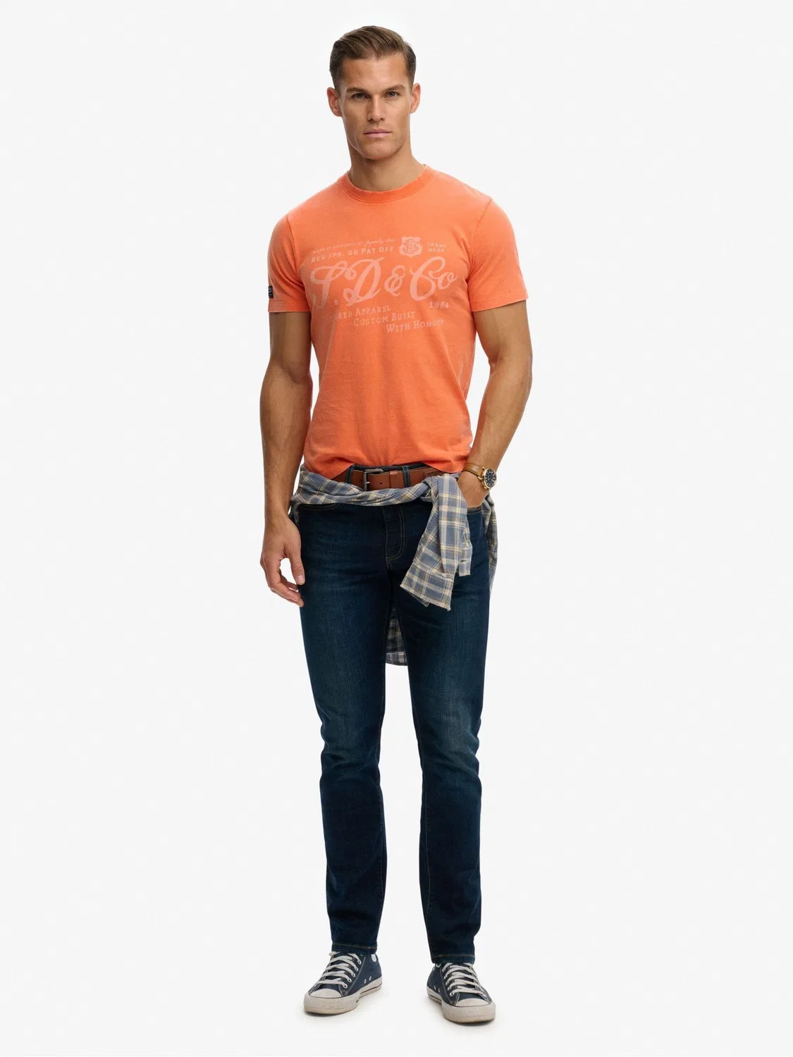 Футболка с принтом Industry Worker Superdry, Оранжевый — фото 2
