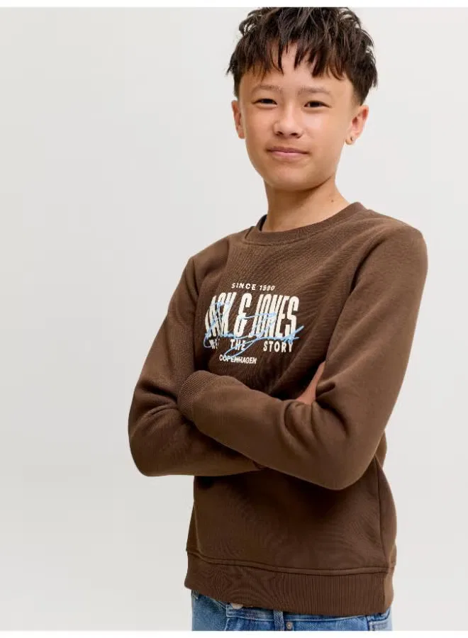 Свитшот с принтом Jack & Jones Junior, какао