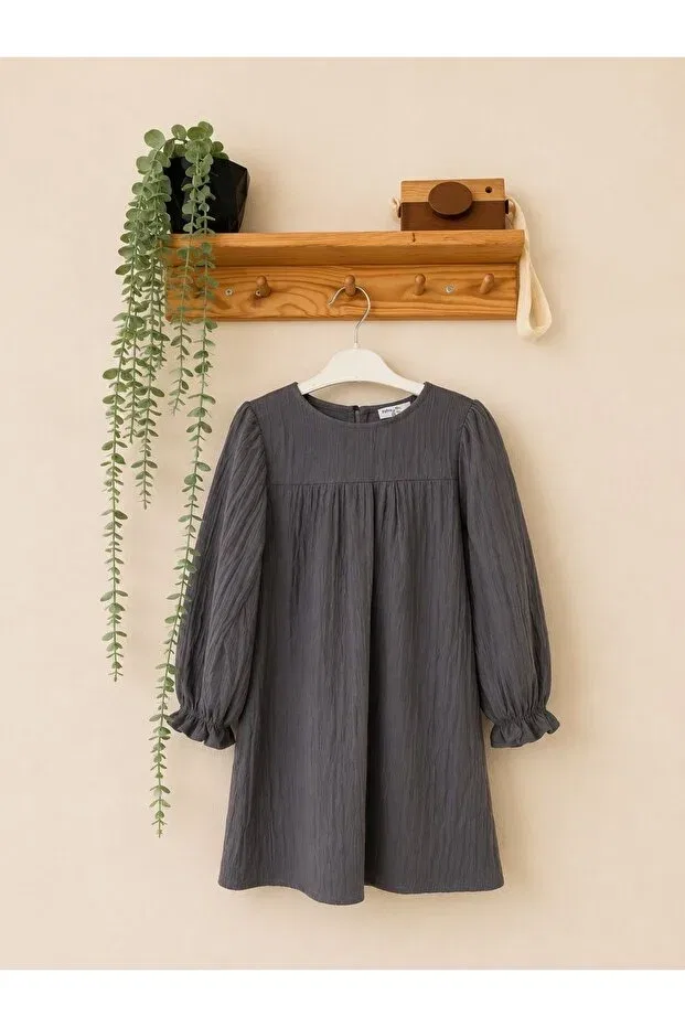 Детское платье для девочек с длинным рукавом Anka, Gray — фото 2