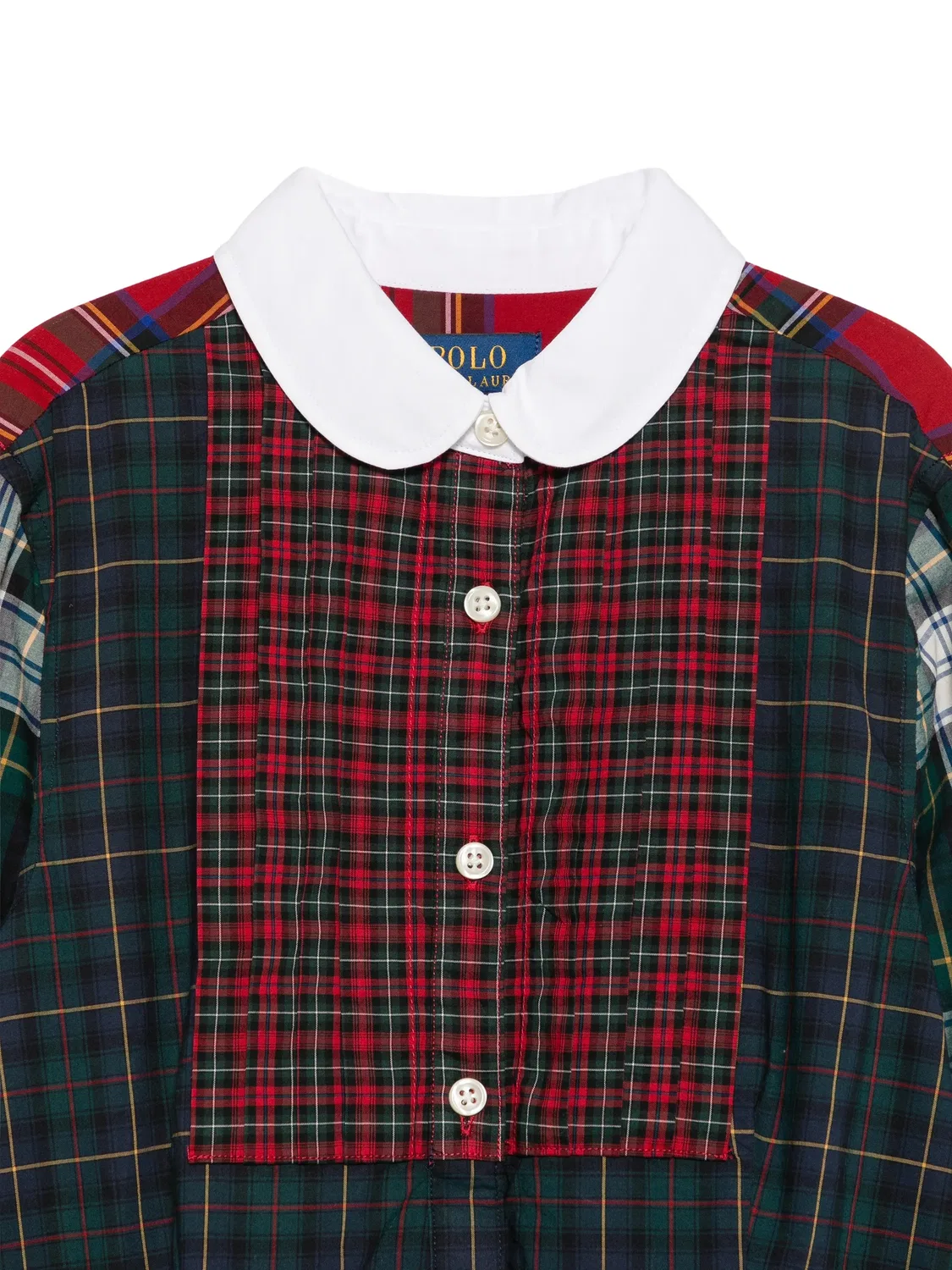 Платье с зеленым тартаном Polo Ralph Lauren, зеленый — фото 2