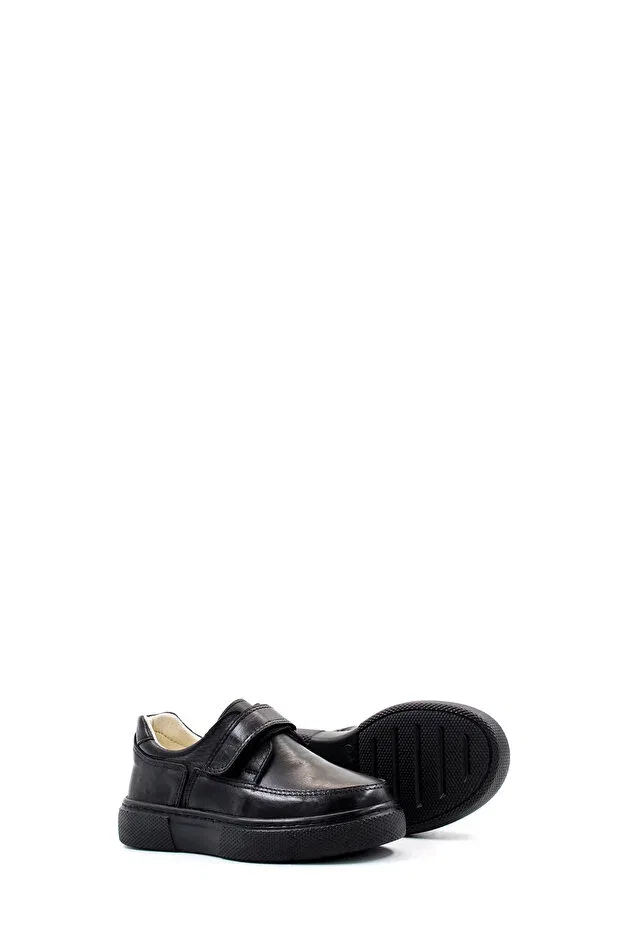 Детские повседневные туфли на липучке из натуральной кожи Mirgeshoes, Black — фото 2