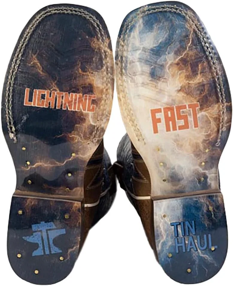 Детские ботинки для девочек с квадратным носком Lightning Fast Sole Tin Haul, Tan — фото 2