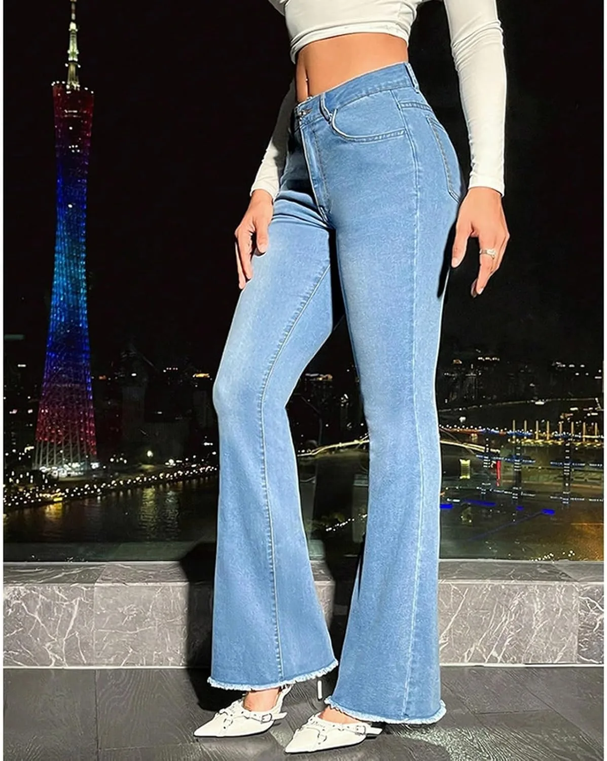 Джинсы женские High Waisted Straight с расслабленным прямым кроем — фото 4