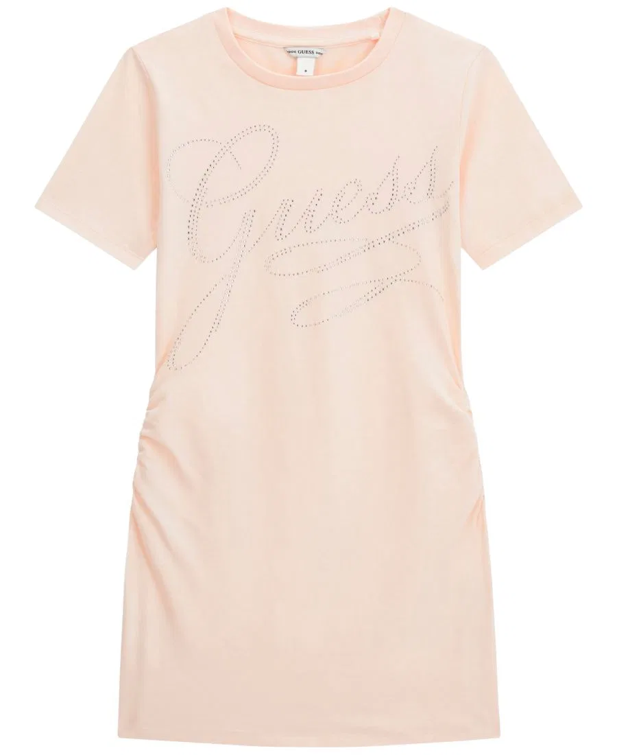 Платье-футболка с коротким рукавом, с принтом GUESS, Blush