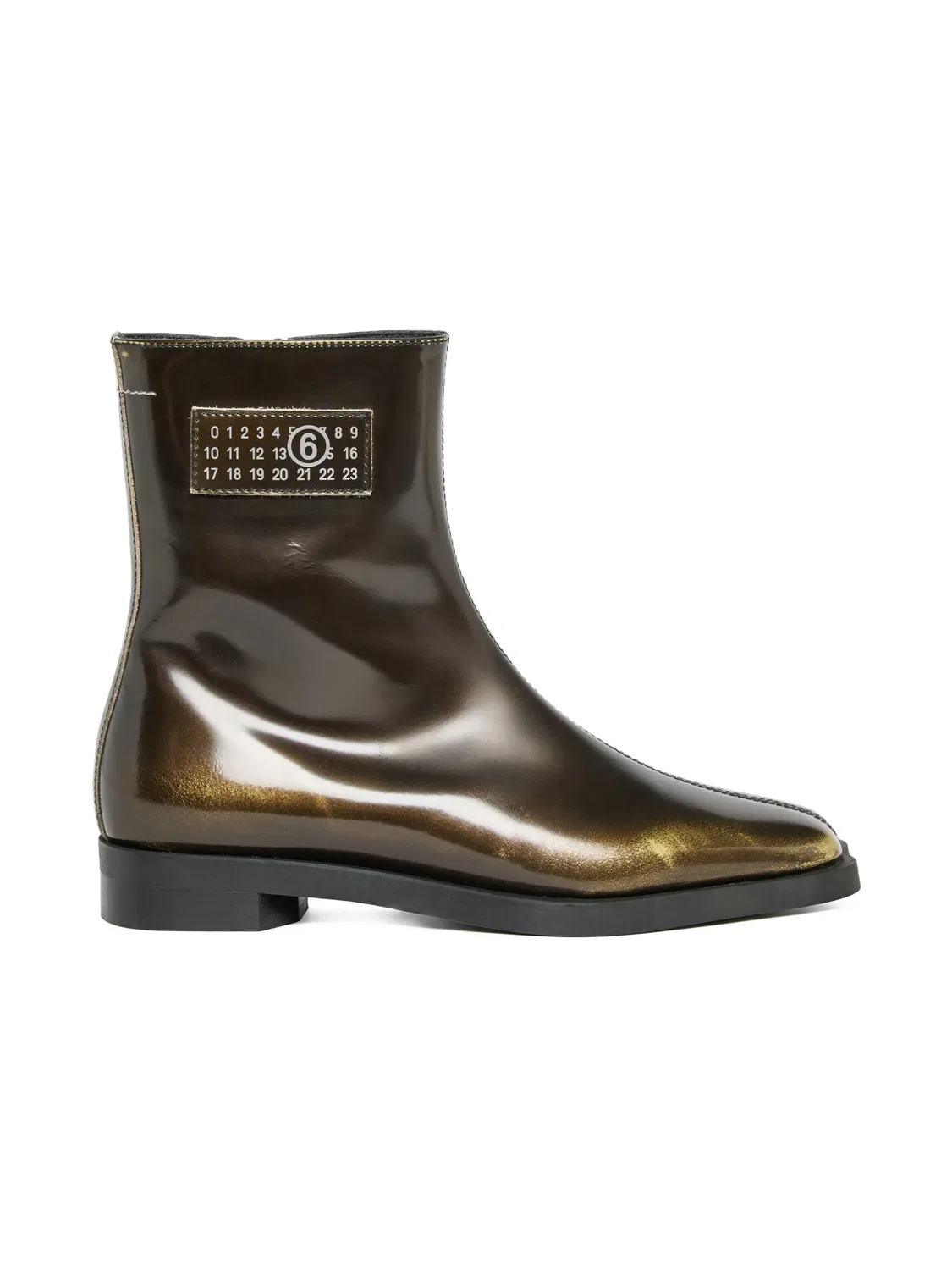 Ботинки-анклы из металлической кожи MM6 Maison Margiela, коричневый