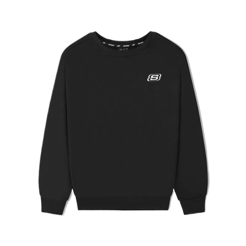 Детский свитшот унисекс с круглым вырезом, свободный крой, Carbon Black 0018, Skechers