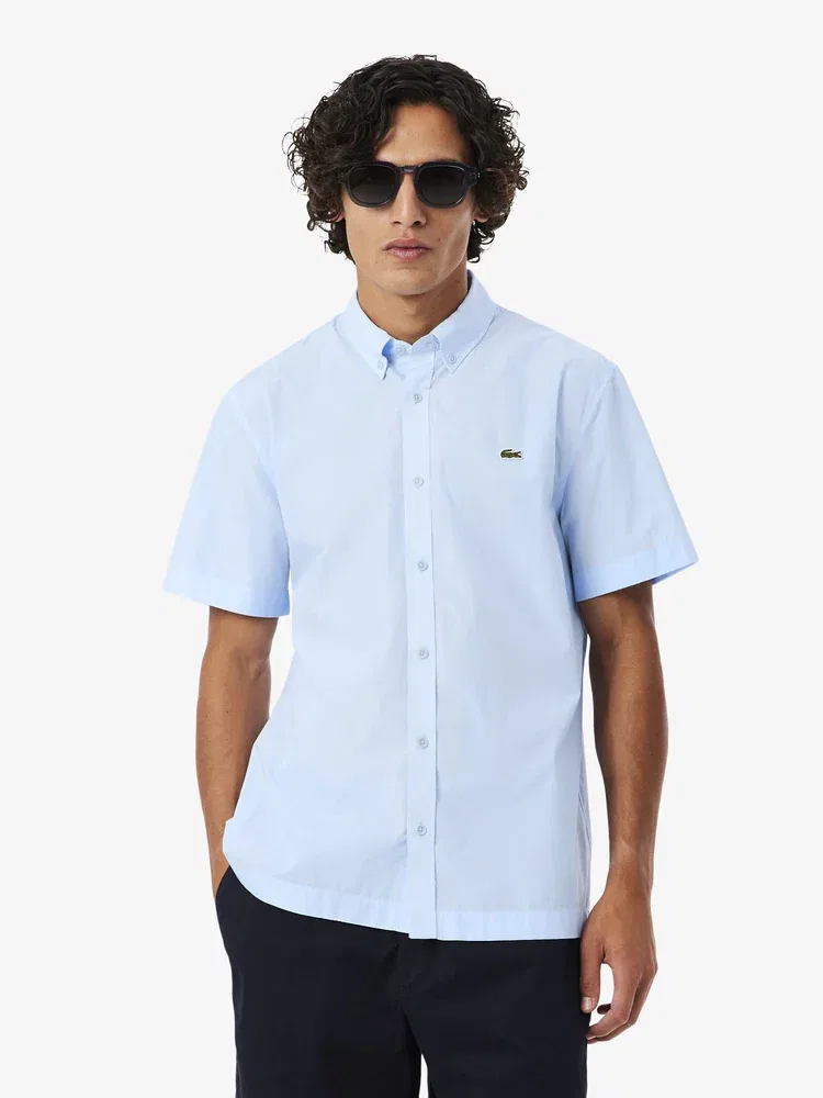Рубашка с коротким рукавом из легкого поплина LACOSTE, Royal Blue