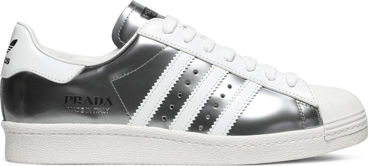 Кроссовки Adidas Prada x Superstar 'Silver Metallic', серебряный - фото