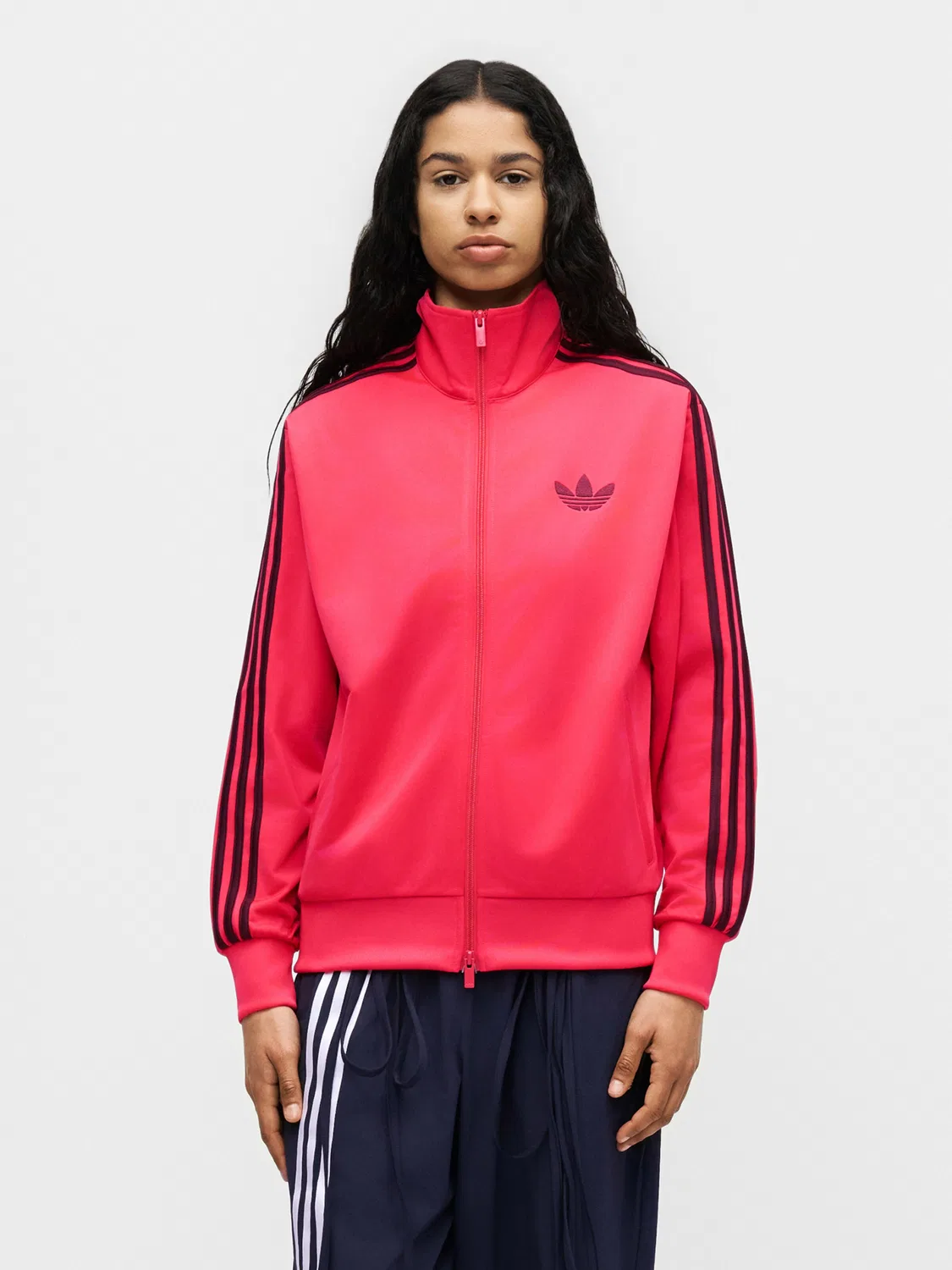 Худи на молнии Adidas Originals FB неоново-розового цвета — фото 3